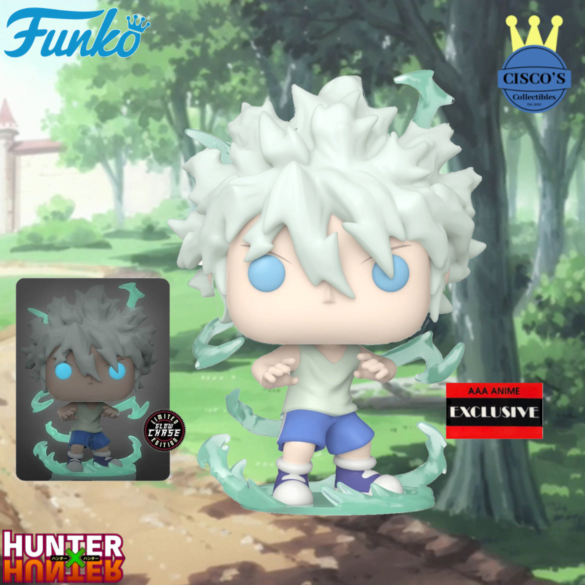 Hunter x Hunter Killua Zoldyck Godspeed Pop! Vinyl Figure - AAA Anime Exclusive Chase Bundle