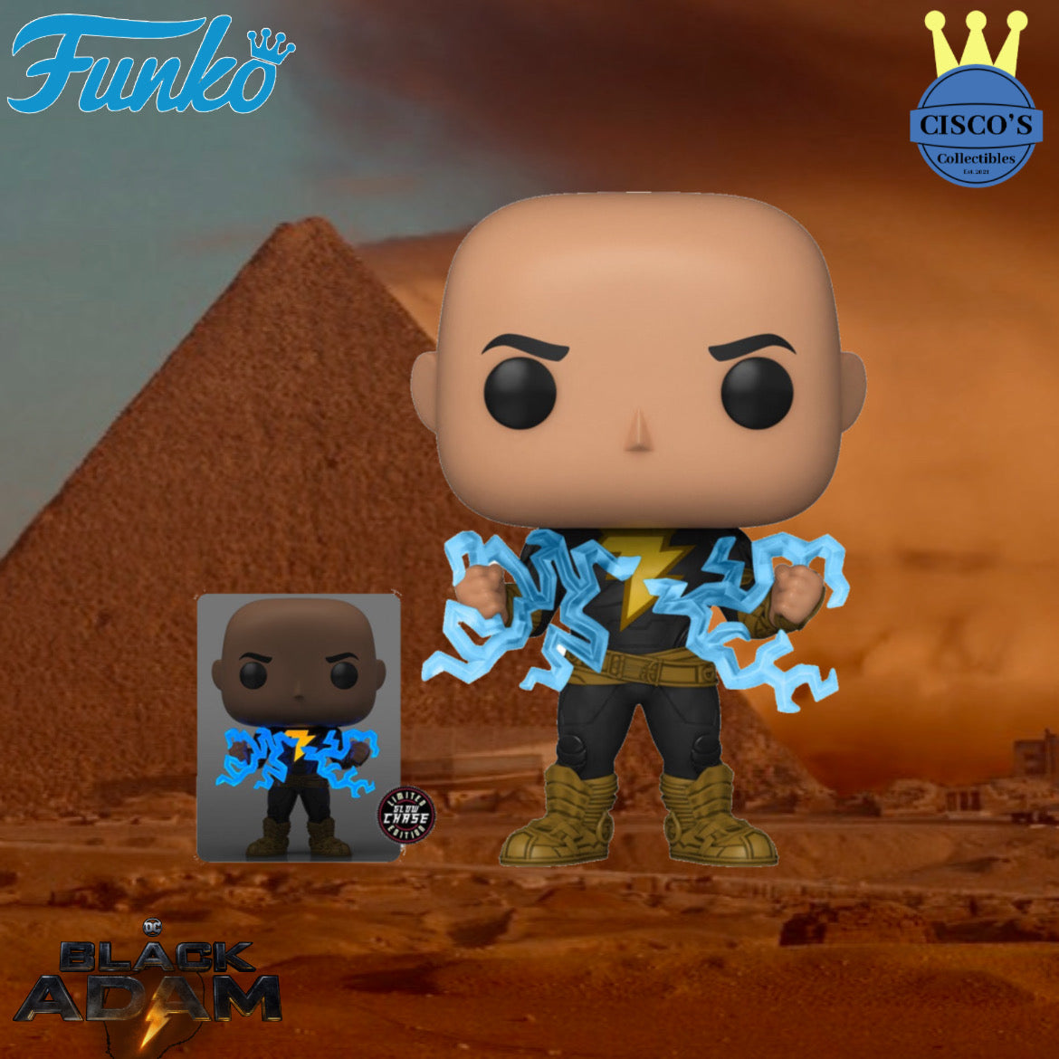 Black Adam (Lightning) Pop! Vinyl Figure Chase Bundle PRE-ORDERp