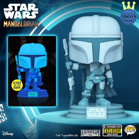 Star Wars: The Mandalorian Hologram GID Pop! Vinyl Figure - Entertainment Earth Exclusive